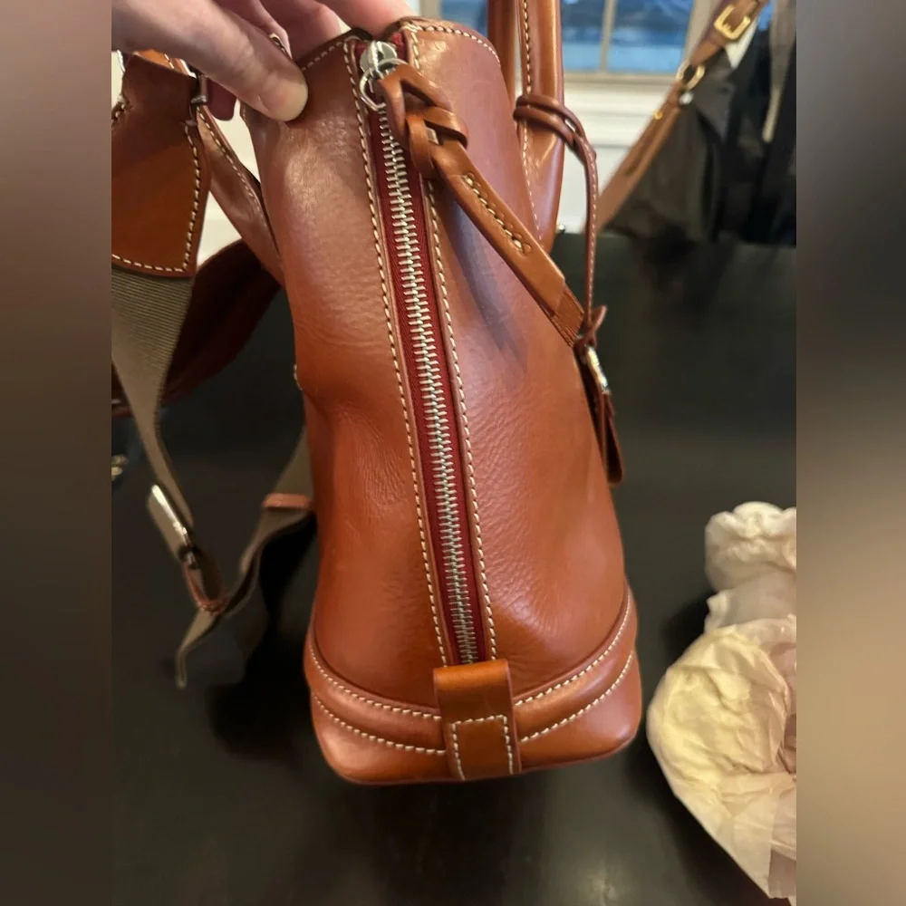 Dooney & Bourke Cognac Brown Leather Satchel